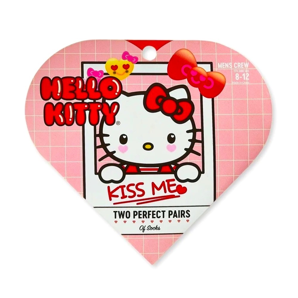 Hello Kitty Valentine's Adult 2 Pack Heart Gift Box Socks Set NWT